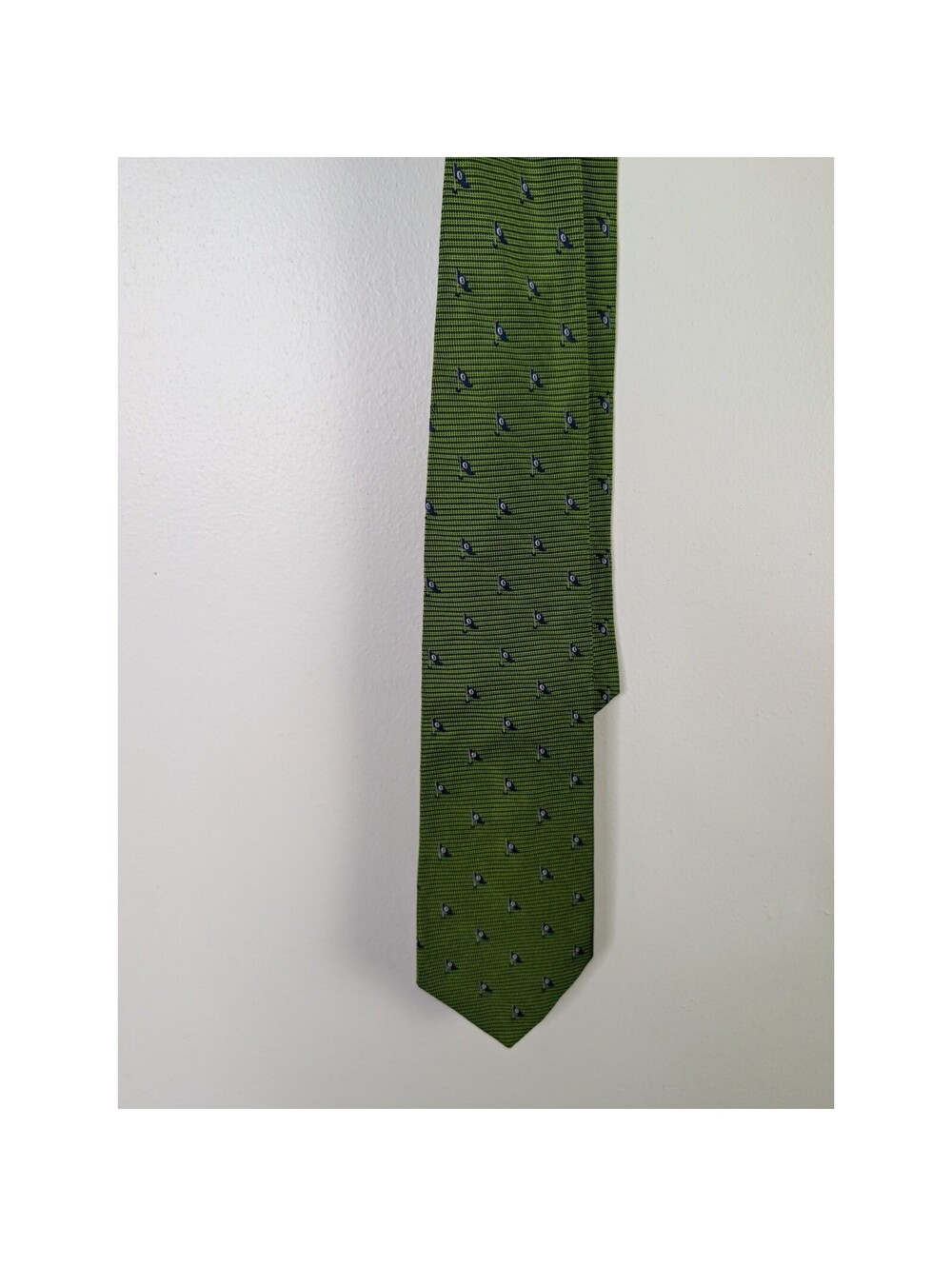 Tommy Hilfiger Green Golf Flag Silk Neck Tie TH Men's